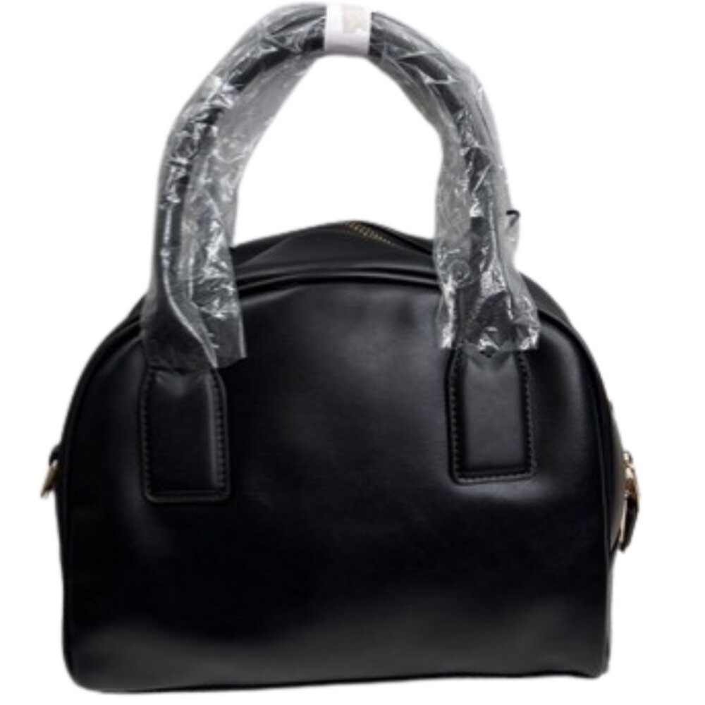 London Fog Mini Smooth PU Satchel/Crossbody/Shoulder Bag Black NWT - Picture 5 of 6